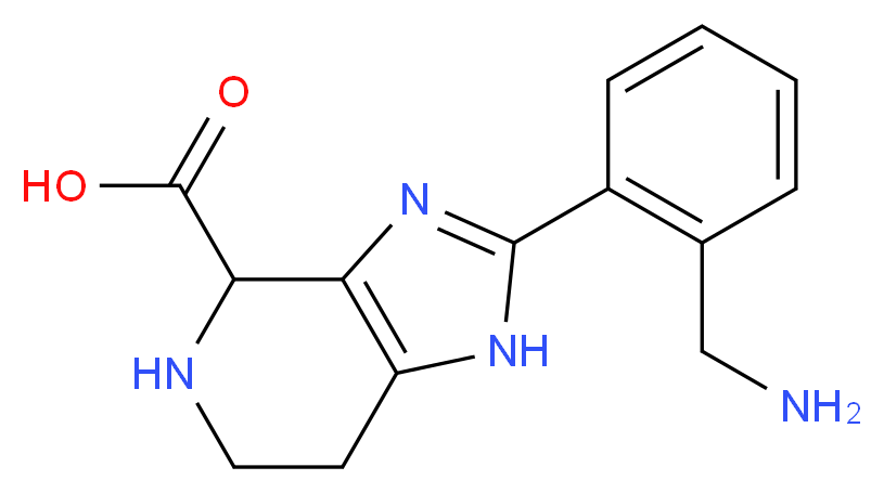 2-[2-(aminomethyl)phenyl]-4,5,6,7-tetrahydro-1H-imidazo[4,5-c]pyridine-4-carboxylic acid_分子结构_CAS_)