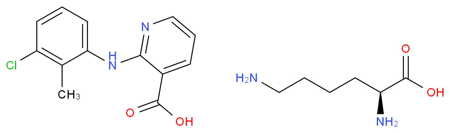 (2S)-2,6-diaminohexanoic acid; 2-[(3-chloro-2-methylphenyl)amino]pyridine-3-carboxylic acid_分子结构_CAS_55837-30-4