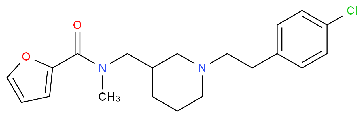 N-({1-[2-(4-chlorophenyl)ethyl]-3-piperidinyl}methyl)-N-methyl-2-furamide_分子结构_CAS_)