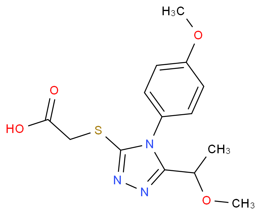 {[5-(1-methoxyethyl)-4-(4-methoxyphenyl)-4H-1,2,4-triazol-3-yl]thio}acetic acid_分子结构_CAS_)