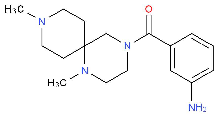 3-[(1,9-dimethyl-1,4,9-triazaspiro[5.5]undec-4-yl)carbonyl]aniline_分子结构_CAS_)