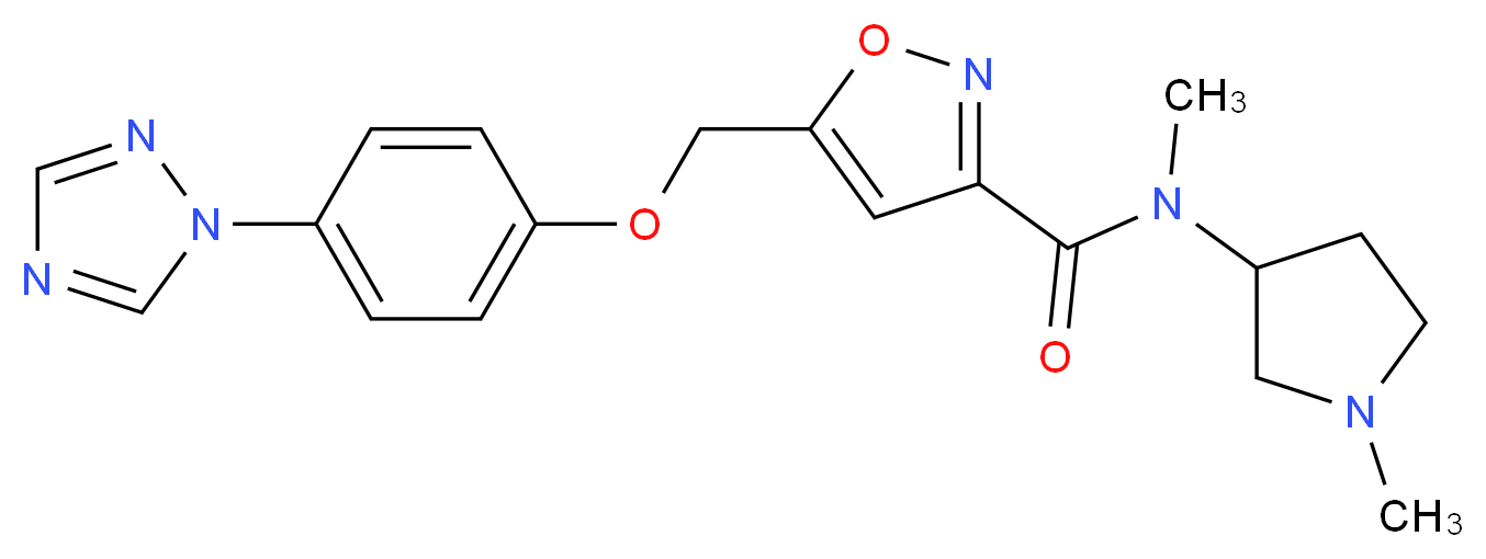 N-methyl-N-(1-methyl-3-pyrrolidinyl)-5-{[4-(1H-1,2,4-triazol-1-yl)phenoxy]methyl}-3-isoxazolecarboxamide_分子结构_CAS_)
