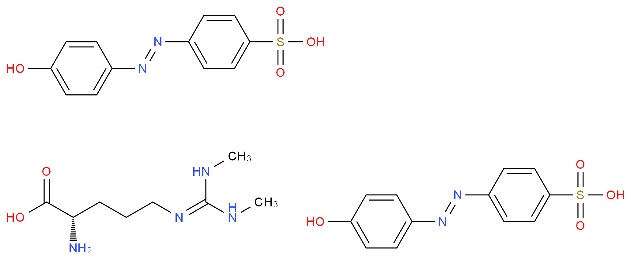 NG,NG′-Dimethyl-L-arginine di(p-hydroxyazobenzene-p′-sulfonate) salt_分子结构_CAS_30344-00-4(freebase))