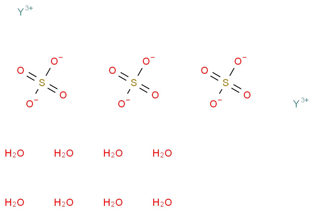 硫酸钇(III) 八水合物_分子结构_CAS_7446-33-5)