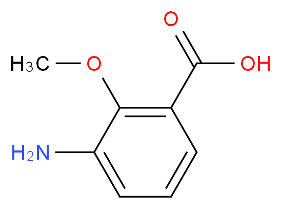 3-氨基-2-甲氧基苯甲酸_分子结构_CAS_861306-04-9)
