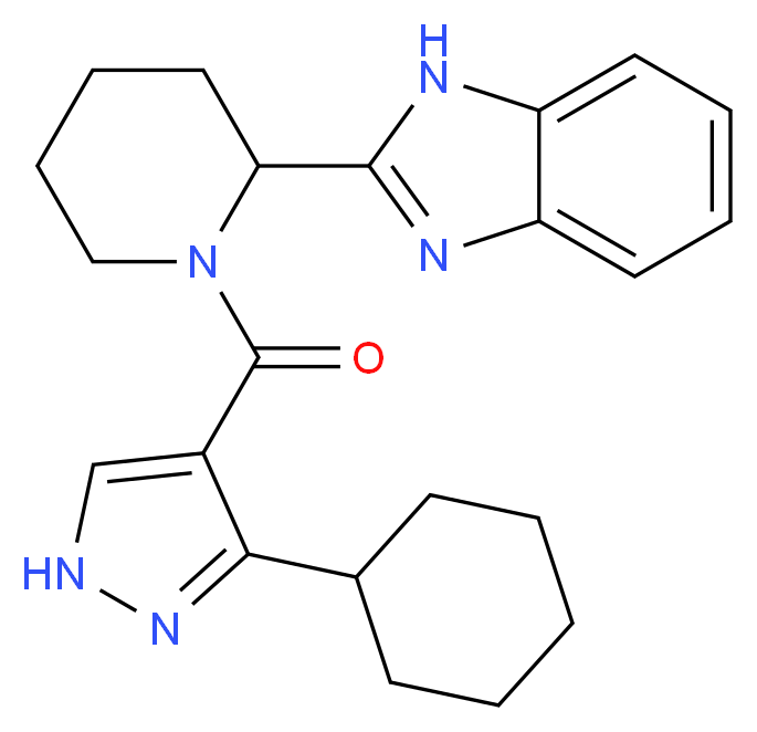 2-{1-[(3-cyclohexyl-1H-pyrazol-4-yl)carbonyl]-2-piperidinyl}-1H-benzimidazole_分子结构_CAS_)