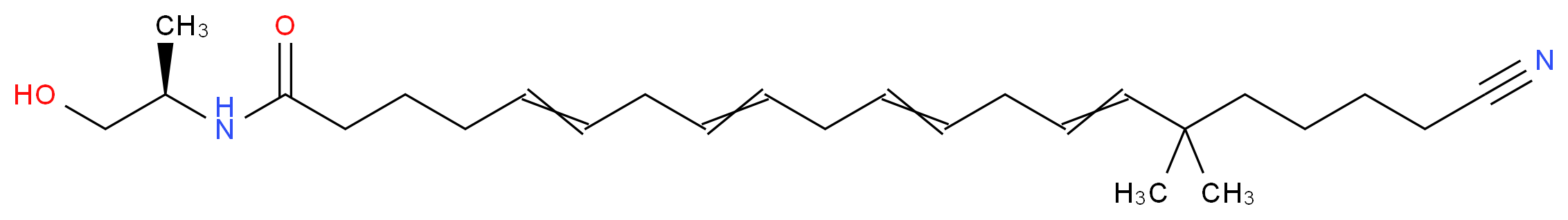 20-cyano-N-[(2R)-1-hydroxypropan-2-yl]-16,16-dimethylicosa-5,8,11,14-tetraenamide_分子结构_CAS_342882-77-3