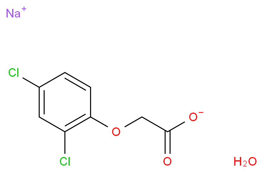 Sodium 2-(2,4-dichlorophenoxy)acetate hydrate_分子结构_CAS_2702-72-9)