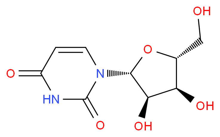 1-[(2R,3R,4S,5R)-3,4-dihydroxy-5-(hydroxymethyl)oxolan-2-yl]-1,2,3,4-tetrahydropyrimidine-2,4-dione_分子结构_CAS_58-96-8