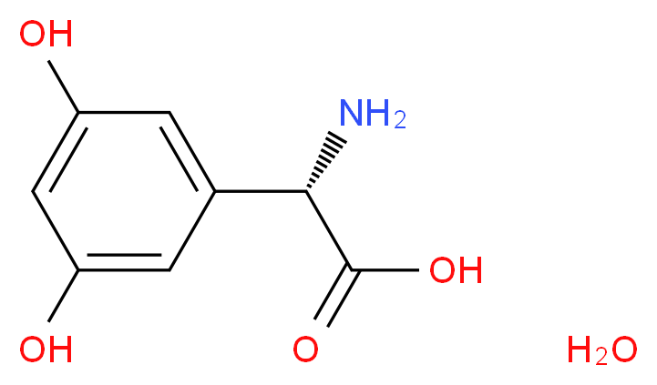 (S)-3,5-Dihydroxyphenylglycine hydrate_分子结构_CAS_162870-29-3(anhydrous))