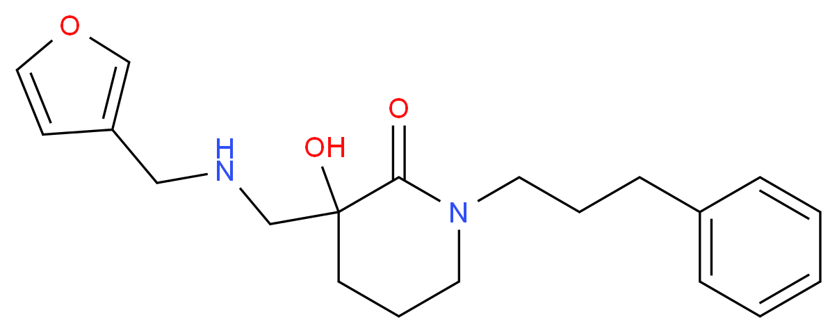3-{[(3-furylmethyl)amino]methyl}-3-hydroxy-1-(3-phenylpropyl)piperidin-2-one_分子结构_CAS_)