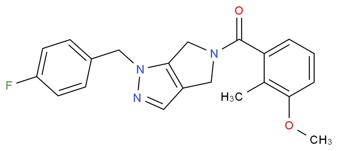 1-(4-fluorobenzyl)-5-(3-methoxy-2-methylbenzoyl)-1,4,5,6-tetrahydropyrrolo[3,4-c]pyrazole_分子结构_CAS_)