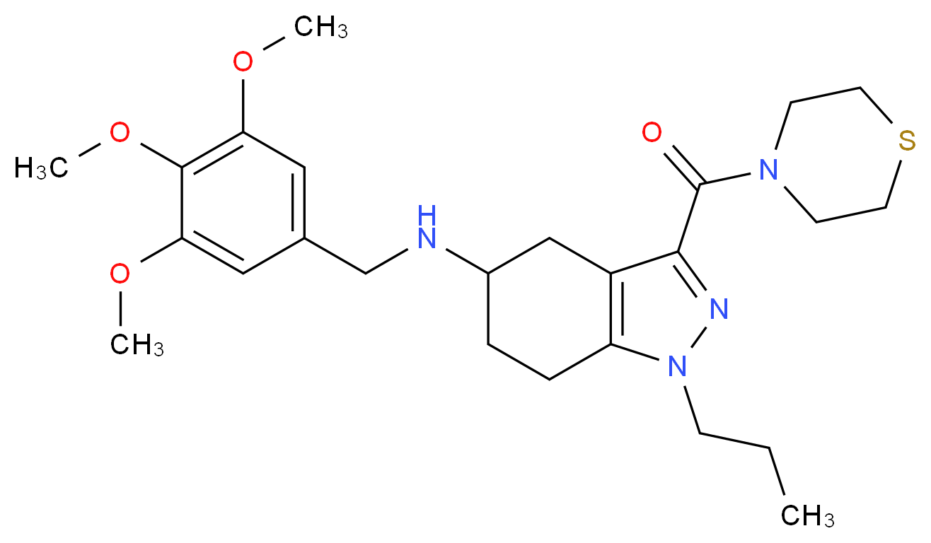 1-propyl-3-(4-thiomorpholinylcarbonyl)-N-(3,4,5-trimethoxybenzyl)-4,5,6,7-tetrahydro-1H-indazol-5-amine_分子结构_CAS_)