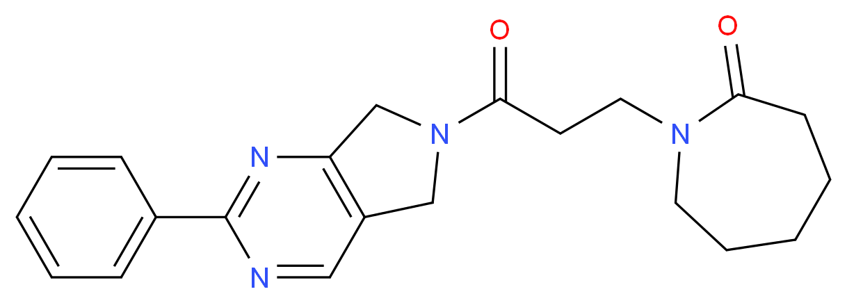 1-[3-oxo-3-(2-phenyl-5,7-dihydro-6H-pyrrolo[3,4-d]pyrimidin-6-yl)propyl]azepan-2-one_分子结构_CAS_)
