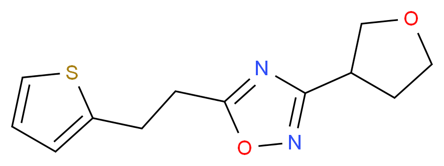 3-(tetrahydrofuran-3-yl)-5-[2-(2-thienyl)ethyl]-1,2,4-oxadiazole_分子结构_CAS_)