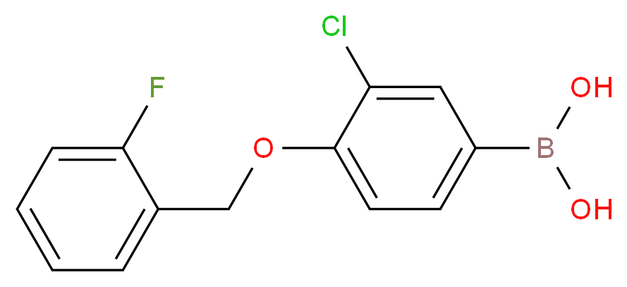 3-CHLORO-4-(2'-FLUOROBENZYLOXY)PHENYLBORONIC ACID_分子结构_CAS_870777-28-9)