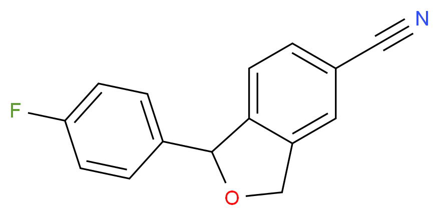 1-(4-fluorophenyl)-1,3-dihydro-2-benzofuran-5-carbonitrile_分子结构_CAS_64169-67-1