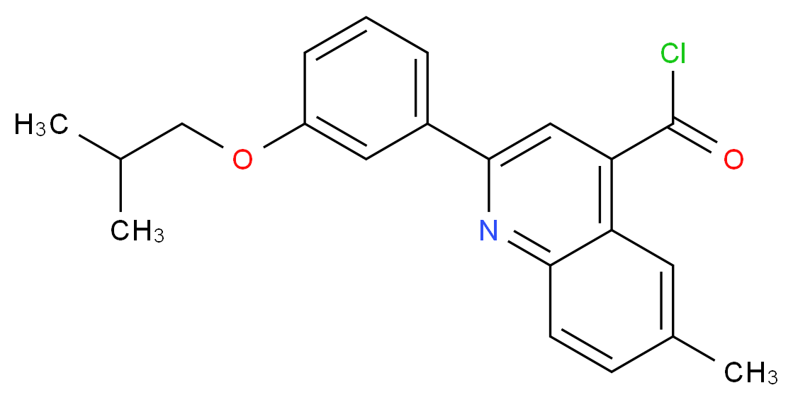 2-(3-Isobutoxyphenyl)-6-methylquinoline-4-carbonyl chloride_分子结构_CAS_)