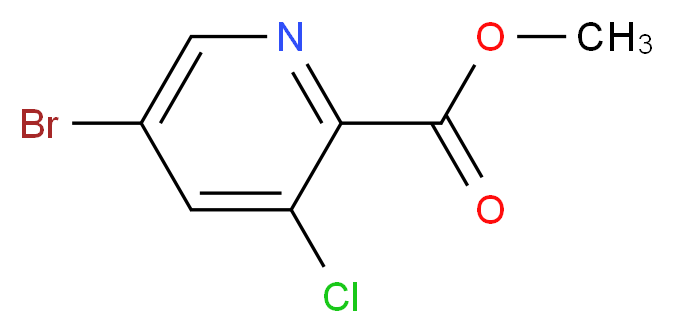 methyl 5-bromo-3-chloropyridine-2-carboxylate_分子结构_CAS_1214336-41-0