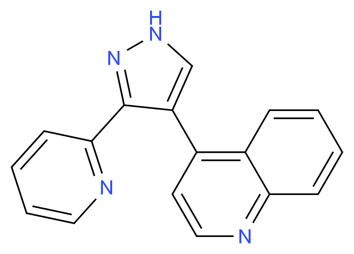 4-[3-(pyridin-2-yl)-1H-pyrazol-4-yl]quinoline_分子结构_CAS_396129-53-6