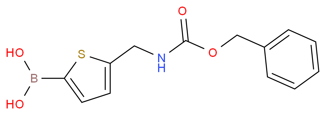 (5-((((Benzyloxy)carbonyl)amino)methyl)thiophen-2-yl)boronic acid_分子结构_CAS_1150114-33-2)