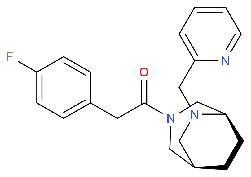 (1R*,5R*)-3-[(4-fluorophenyl)acetyl]-6-(2-pyridinylmethyl)-3,6-diazabicyclo[3.2.2]nonane_分子结构_CAS_)