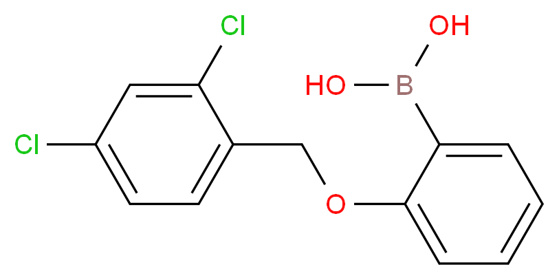 {2-[(2,4-dichlorophenyl)methoxy]phenyl}boronic acid_分子结构_CAS_1256355-69-7