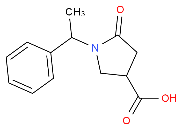 5-Oxo-1-(1-phenylethyl)pyrrolidine-3-carboxylic acid_分子结构_CAS_99735-43-0)