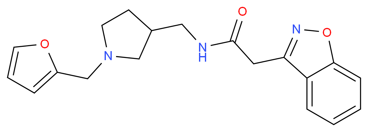 2-(1,2-benzisoxazol-3-yl)-N-{[1-(2-furylmethyl)pyrrolidin-3-yl]methyl}acetamide_分子结构_CAS_)