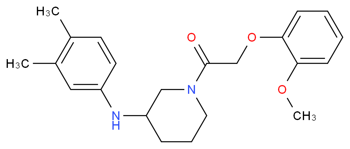N-(3,4-dimethylphenyl)-1-[(2-methoxyphenoxy)acetyl]-3-piperidinamine_分子结构_CAS_)