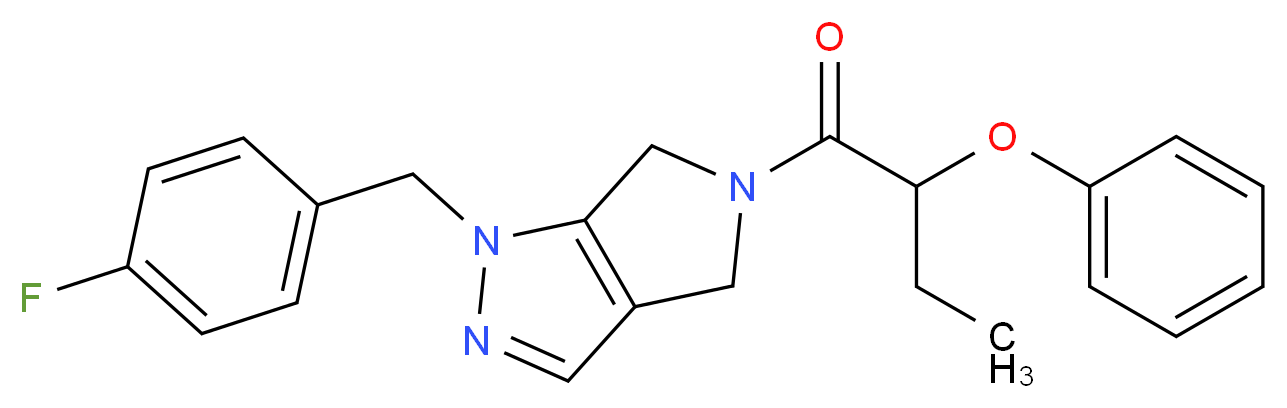 1-(4-fluorobenzyl)-5-(2-phenoxybutanoyl)-1,4,5,6-tetrahydropyrrolo[3,4-c]pyrazole_分子结构_CAS_)