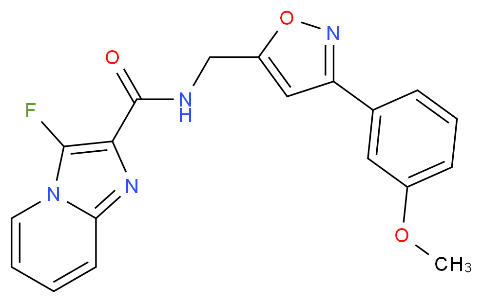 3-fluoro-N-{[3-(3-methoxyphenyl)-5-isoxazolyl]methyl}imidazo[1,2-a]pyridine-2-carboxamide_分子结构_CAS_)