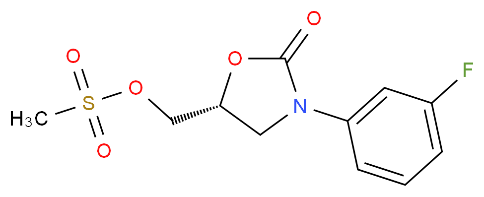 [(5R)-3-(3-fluorophenyl)-2-oxo-1,3-oxazolidin-5-yl]methyl methanesulfonate_分子结构_CAS_380380-55-2