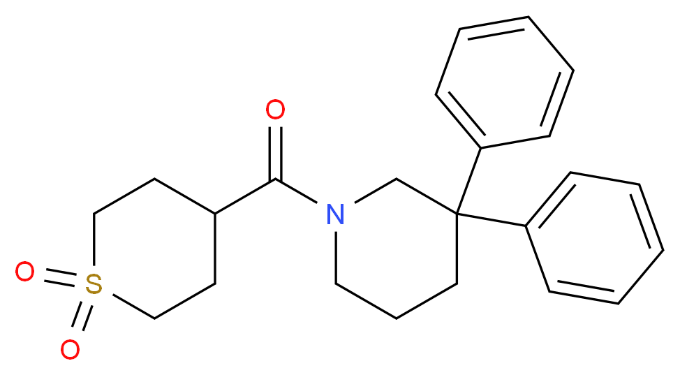 1-[(1,1-dioxidotetrahydro-2H-thiopyran-4-yl)carbonyl]-3,3-diphenylpiperidine_分子结构_CAS_)