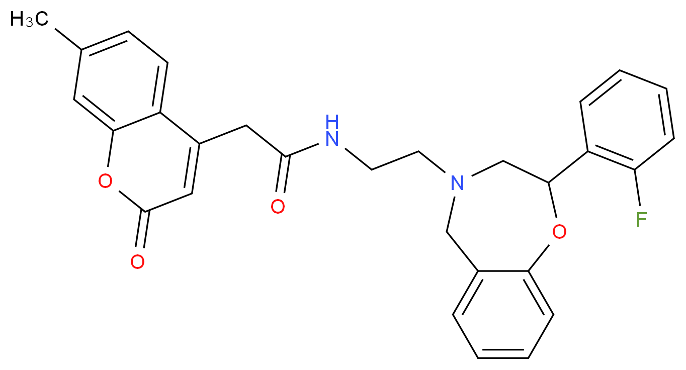 N-{2-[2-(2-fluorophenyl)-2,3-dihydro-1,4-benzoxazepin-4(5H)-yl]ethyl}-2-(7-methyl-2-oxo-2H-chromen-4-yl)acetamide_分子结构_CAS_)