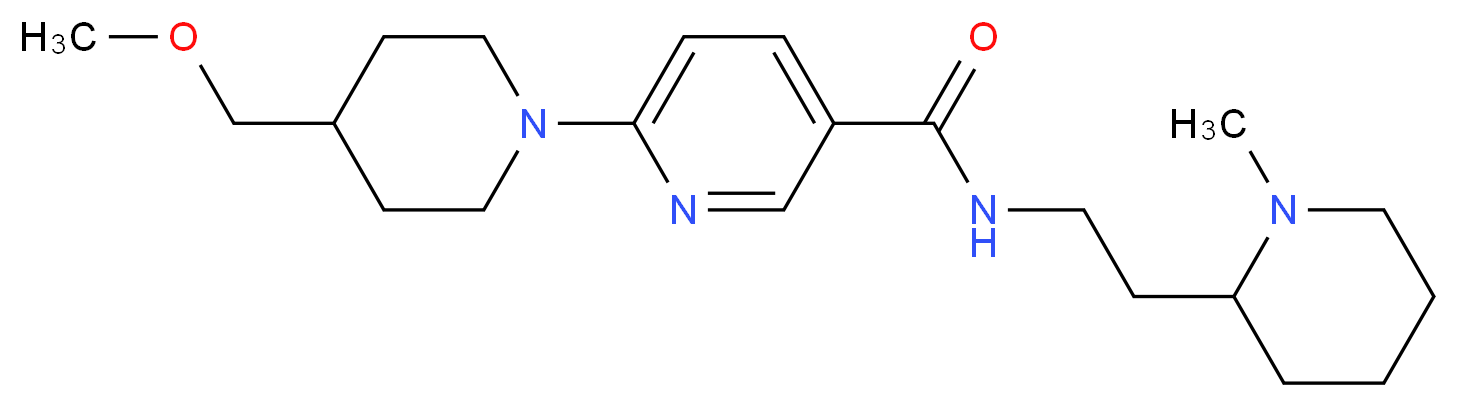6-[4-(methoxymethyl)-1-piperidinyl]-N-[2-(1-methyl-2-piperidinyl)ethyl]nicotinamide_分子结构_CAS_)
