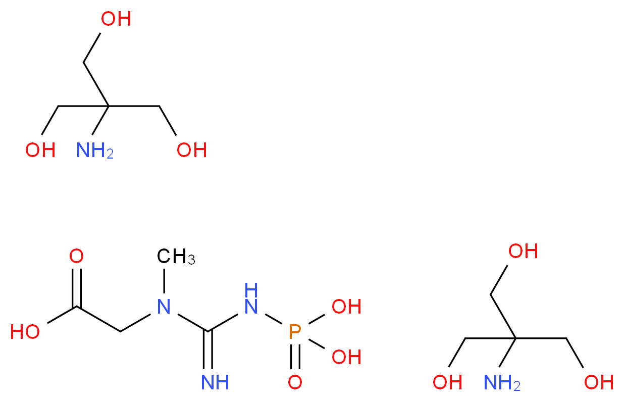 2-(1-methyl-3-phosphonocarbamimidamido)acetic acid; bis(2-amino-2-(hydroxymethyl)propane-1,3-diol)_分子结构_CAS_108321-17-1