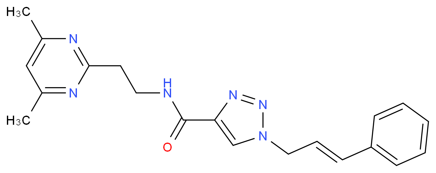 N-[2-(4,6-dimethyl-2-pyrimidinyl)ethyl]-1-[(2E)-3-phenyl-2-propen-1-yl]-1H-1,2,3-triazole-4-carboxamide_分子结构_CAS_)