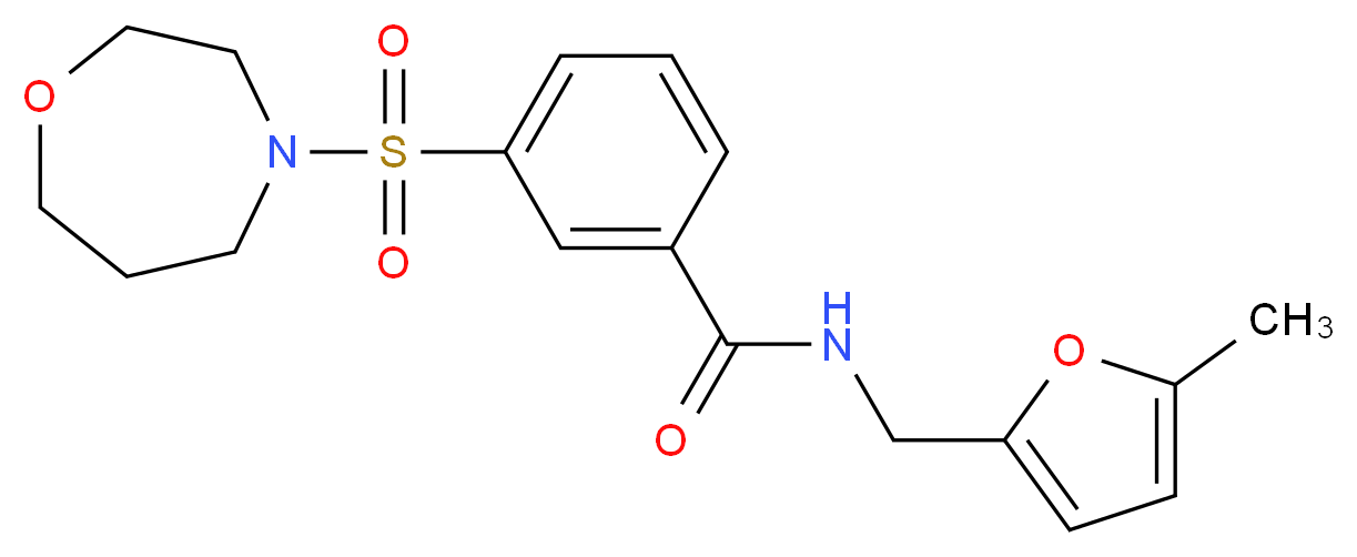 N-[(5-methyl-2-furyl)methyl]-3-(1,4-oxazepan-4-ylsulfonyl)benzamide_分子结构_CAS_)