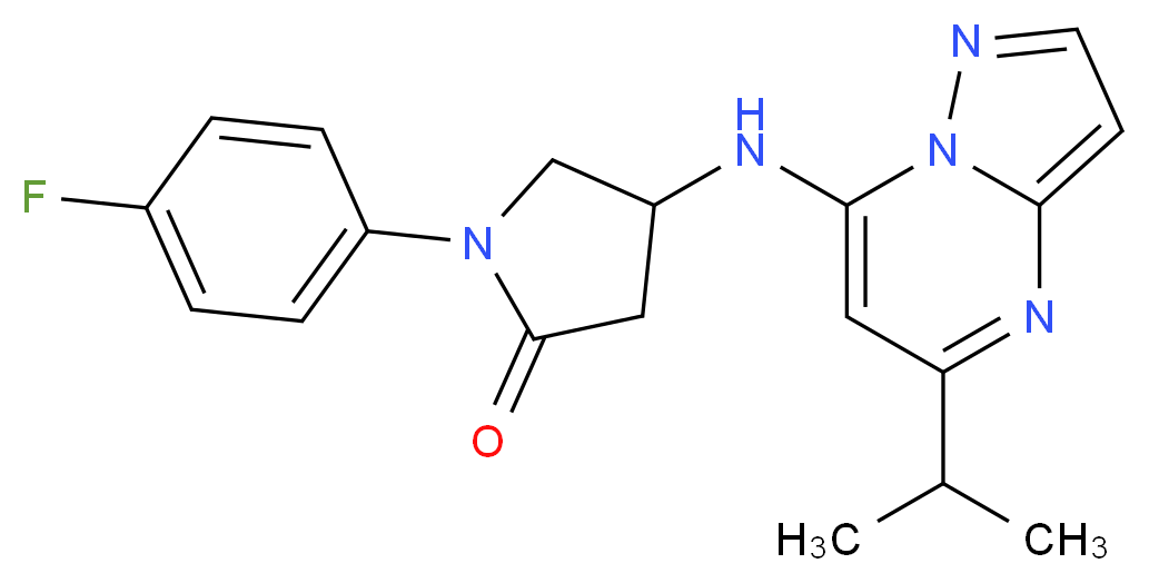 1-(4-fluorophenyl)-4-[(5-isopropylpyrazolo[1,5-a]pyrimidin-7-yl)amino]-2-pyrrolidinone_分子结构_CAS_)