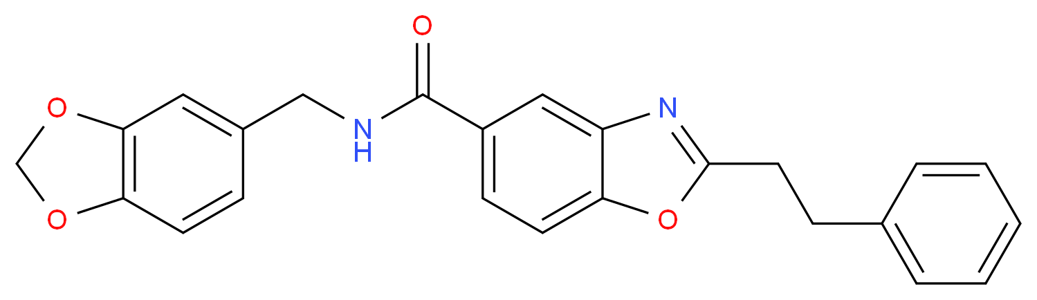 N-(1,3-benzodioxol-5-ylmethyl)-2-(2-phenylethyl)-1,3-benzoxazole-5-carboxamide_分子结构_CAS_)