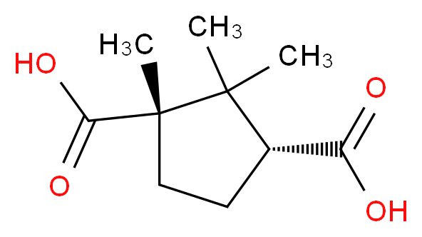 (1S,3R)-1,2,2-trimethylcyclopentane-1,3-dicarboxylic acid_分子结构_CAS_560-09-8