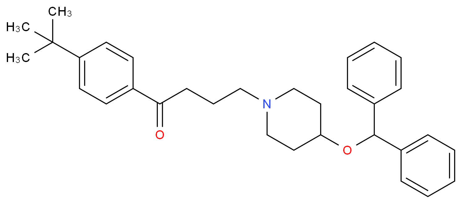 4-(4-(benzhydryloxy)piperidin-1-yl)-1-(4-(tert-butyl)phenyl)butan-1-one_分子结构_CAS_)