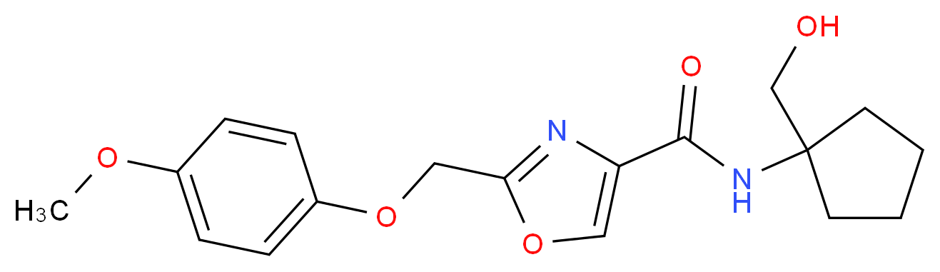 N-[1-(hydroxymethyl)cyclopentyl]-2-[(4-methoxyphenoxy)methyl]-1,3-oxazole-4-carboxamide_分子结构_CAS_)