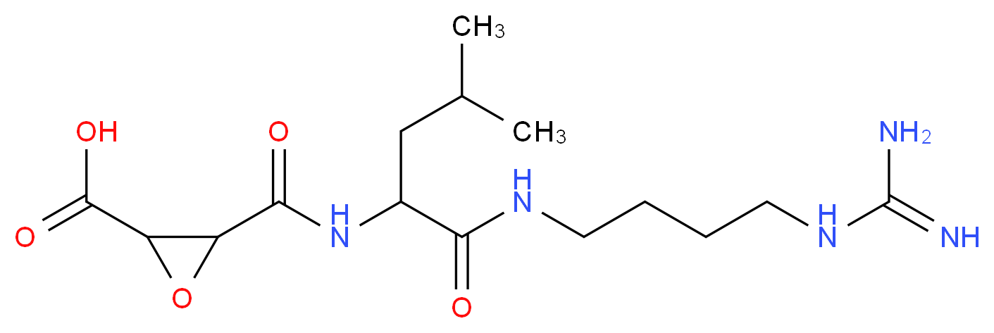 3-({1-[(4-carbamimidamidobutyl)carbamoyl]-3-methylbutyl}carbamoyl)oxirane-2-carboxylic acid_分子结构_CAS_66701-25-5