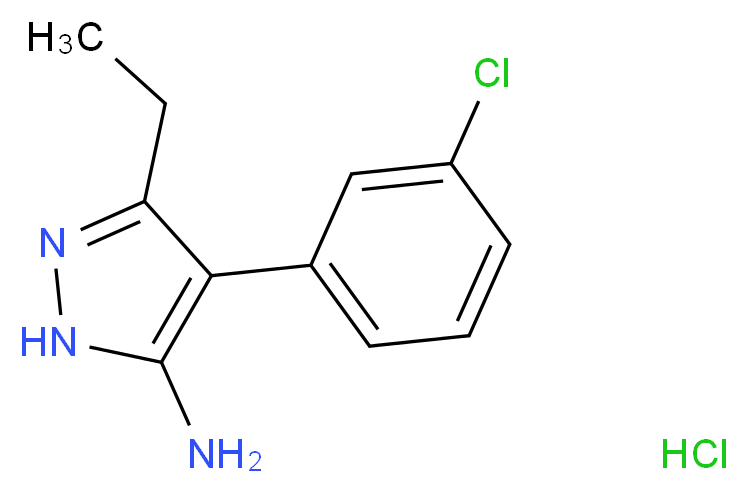 4-(3-Chloro-phenyl)-5-ethyl-2H-pyrazol-3-ylamine hydrochloride_分子结构_CAS_)