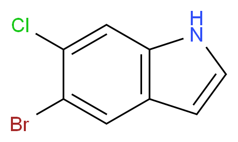 5-Bromo-6-chloro-1H-indole_分子结构_CAS_122531-09-3)