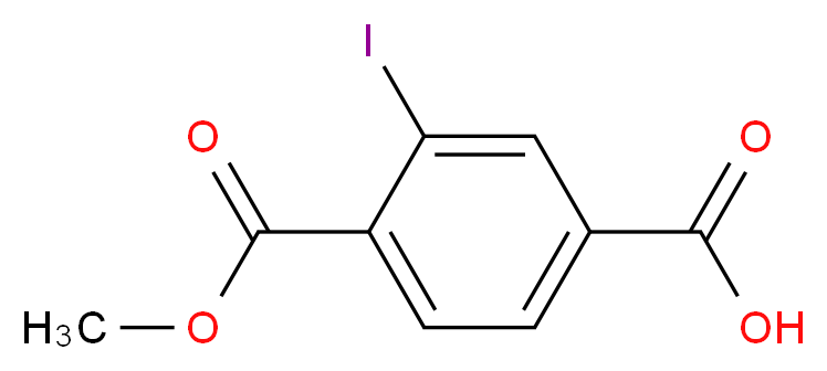 3-iodo-4-(methoxycarbonyl)benzoic acid_分子结构_CAS_299173-24-3