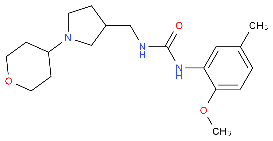 N-(2-methoxy-5-methylphenyl)-N'-{[1-(tetrahydro-2H-pyran-4-yl)pyrrolidin-3-yl]methyl}urea_分子结构_CAS_)