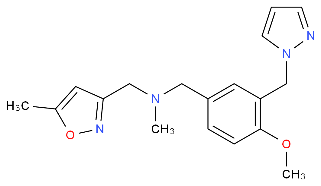 1-[4-methoxy-3-(1H-pyrazol-1-ylmethyl)phenyl]-N-methyl-N-[(5-methylisoxazol-3-yl)methyl]methanamine_分子结构_CAS_)